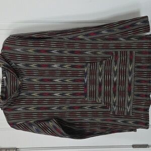 Earthbound Trading Co. Women's Baja Fair Isle Pattern Casual Hoodie Gray Medium